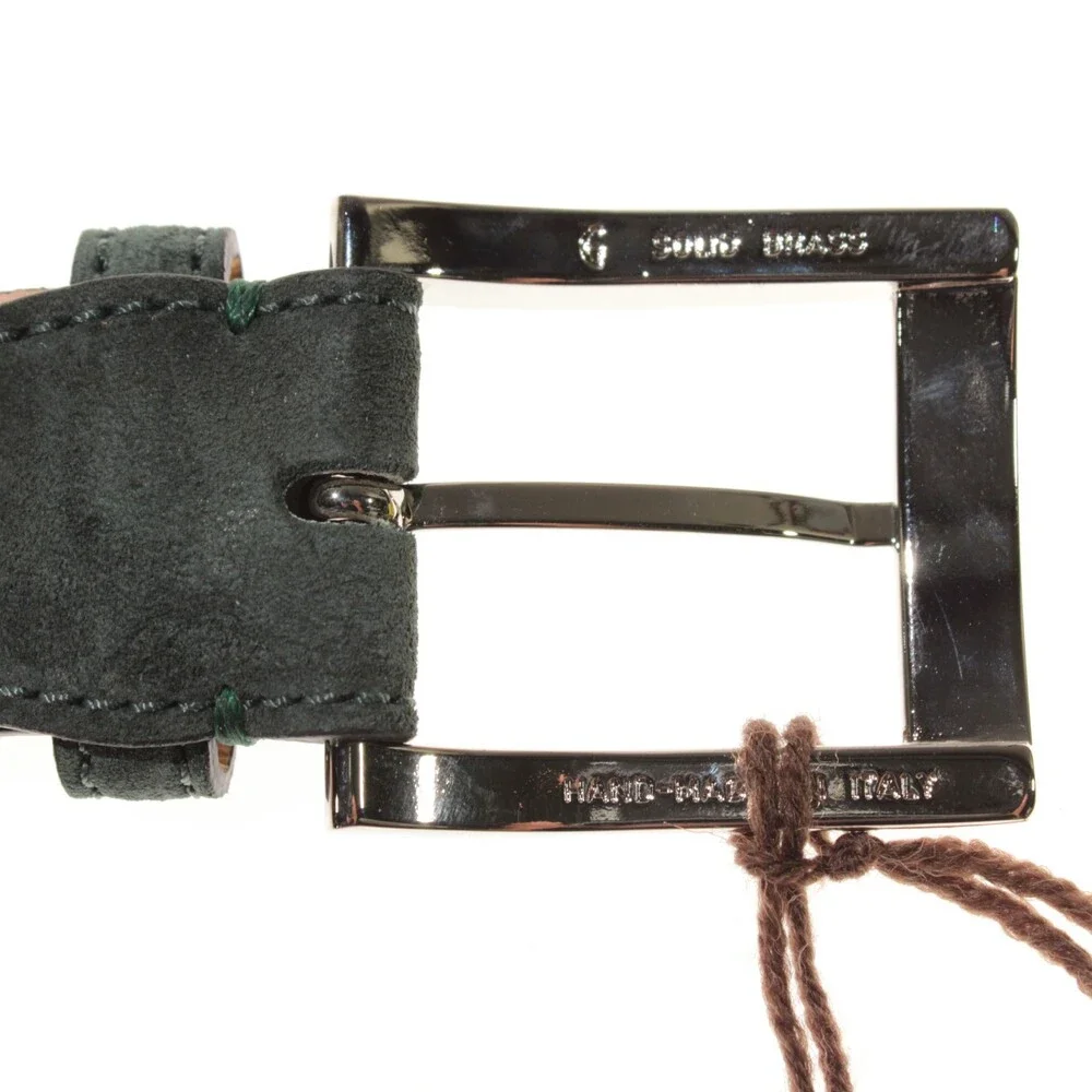 Di Bianco NWT Cut to Size Dress Belt In Solid Green Suede Leather One Size